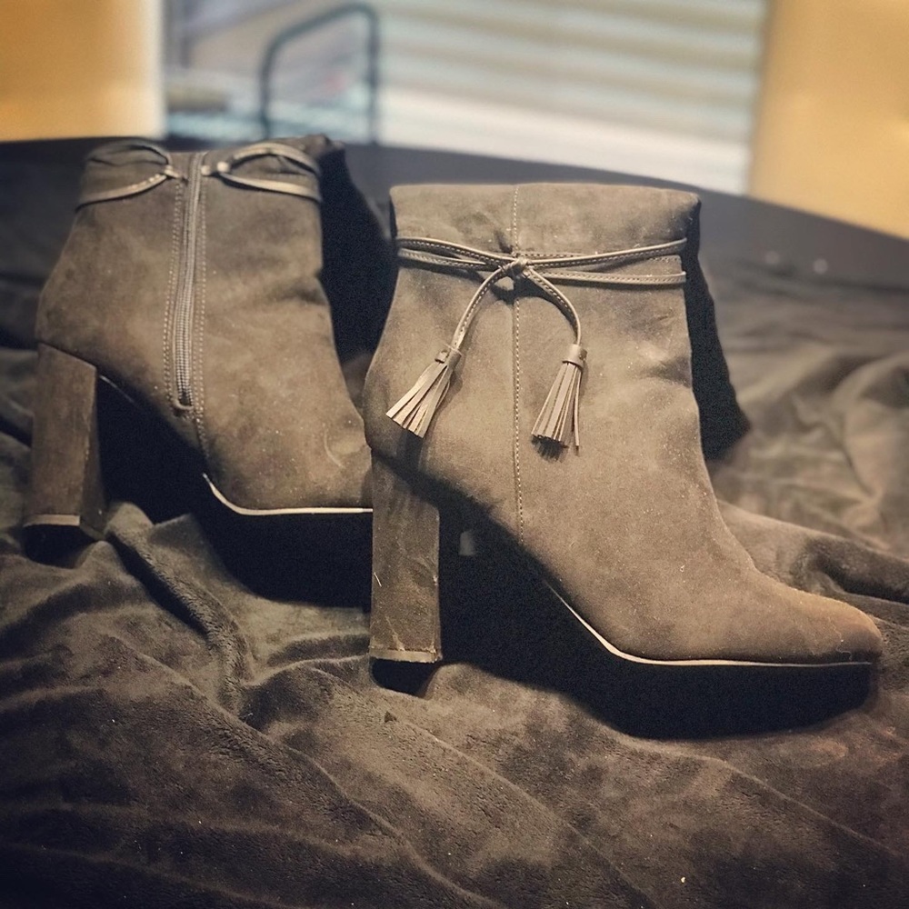 Lauren Conrad Under the Knee Black Heeled Booties
